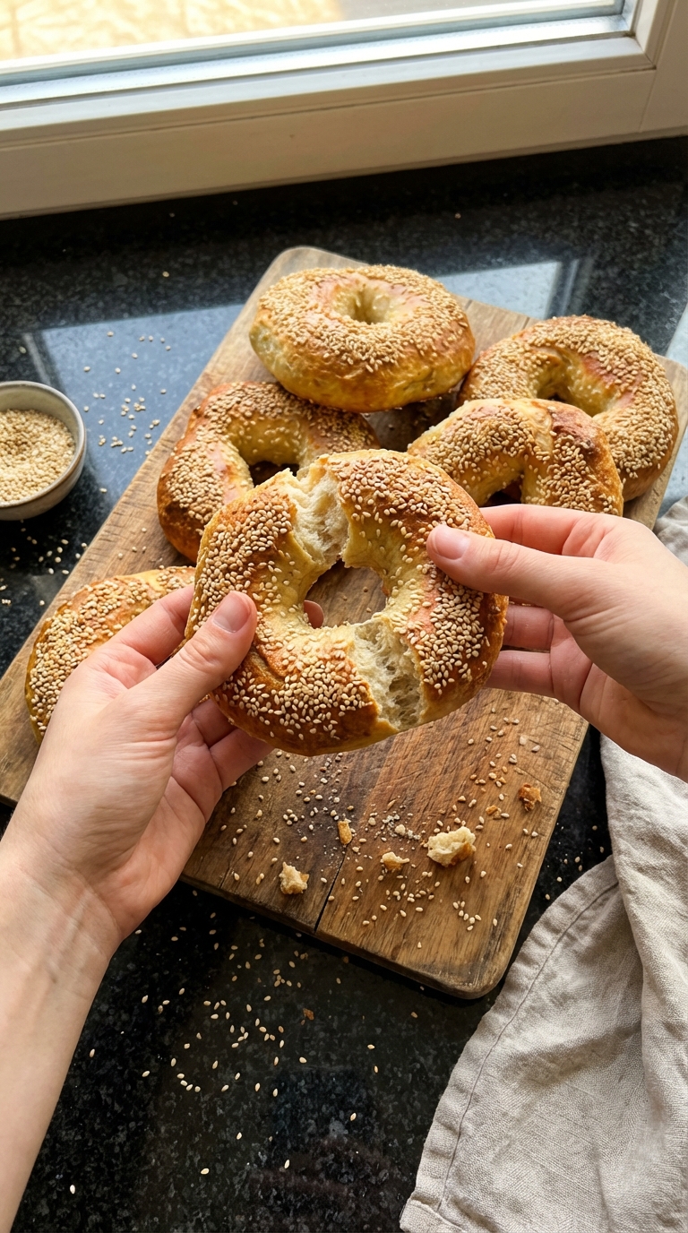 Sesame High-Protein Bagels