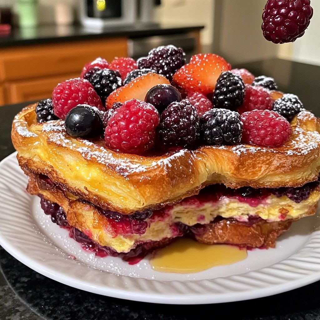 Festive Berry Croissant French Toast Bake​
