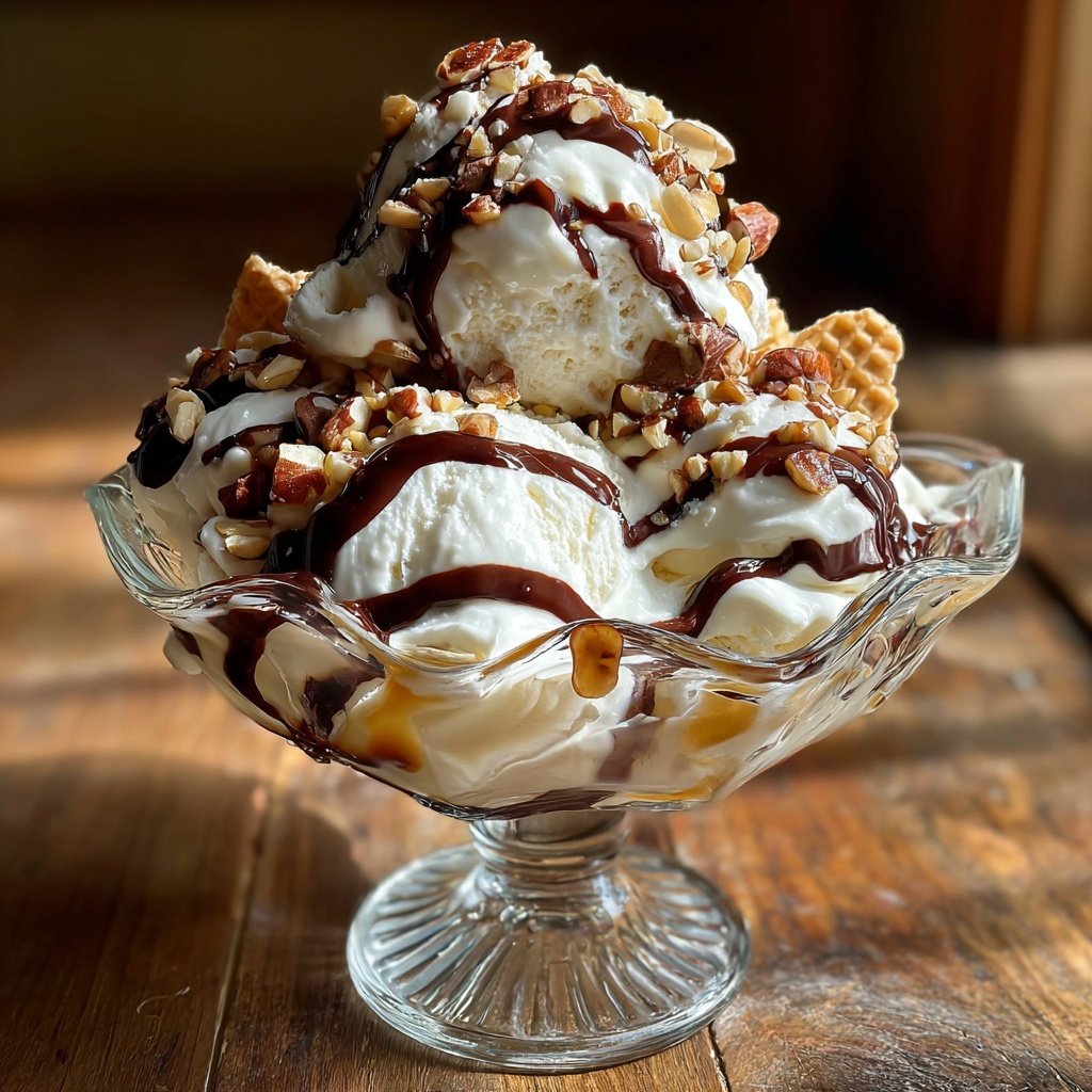 Velvety Vanilla Ice Cream Sundae