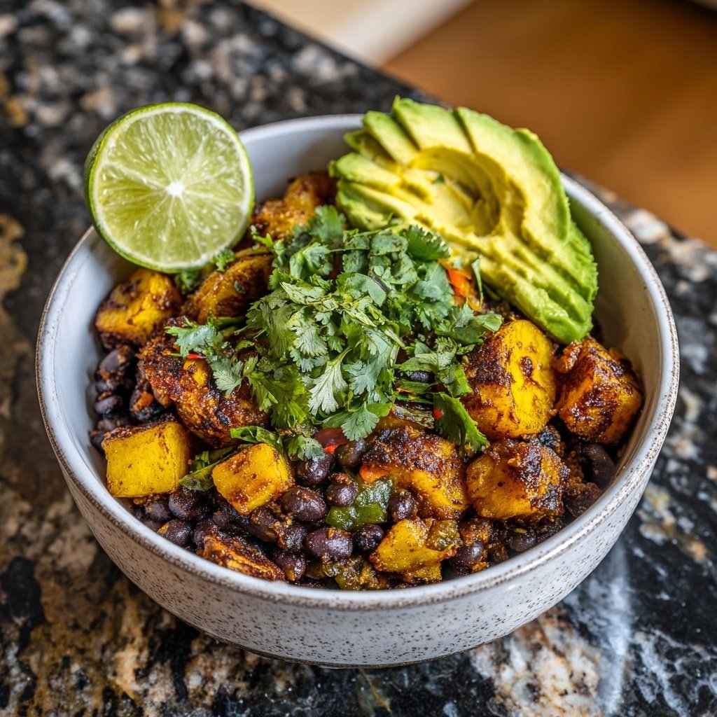 Caribbean Plantain and Black Bean Bowl