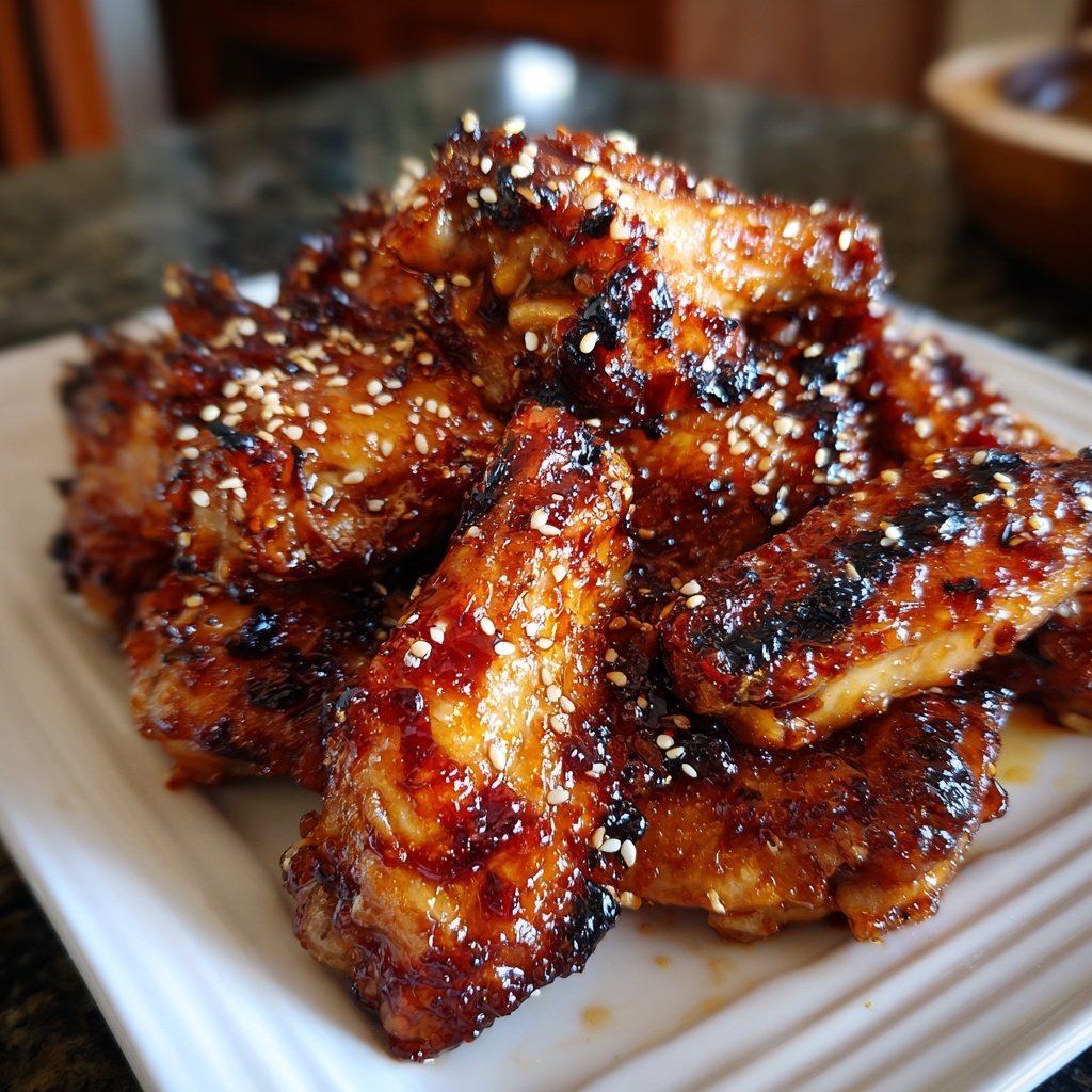 Tamarind Glazed Chicken Wings with Sesame