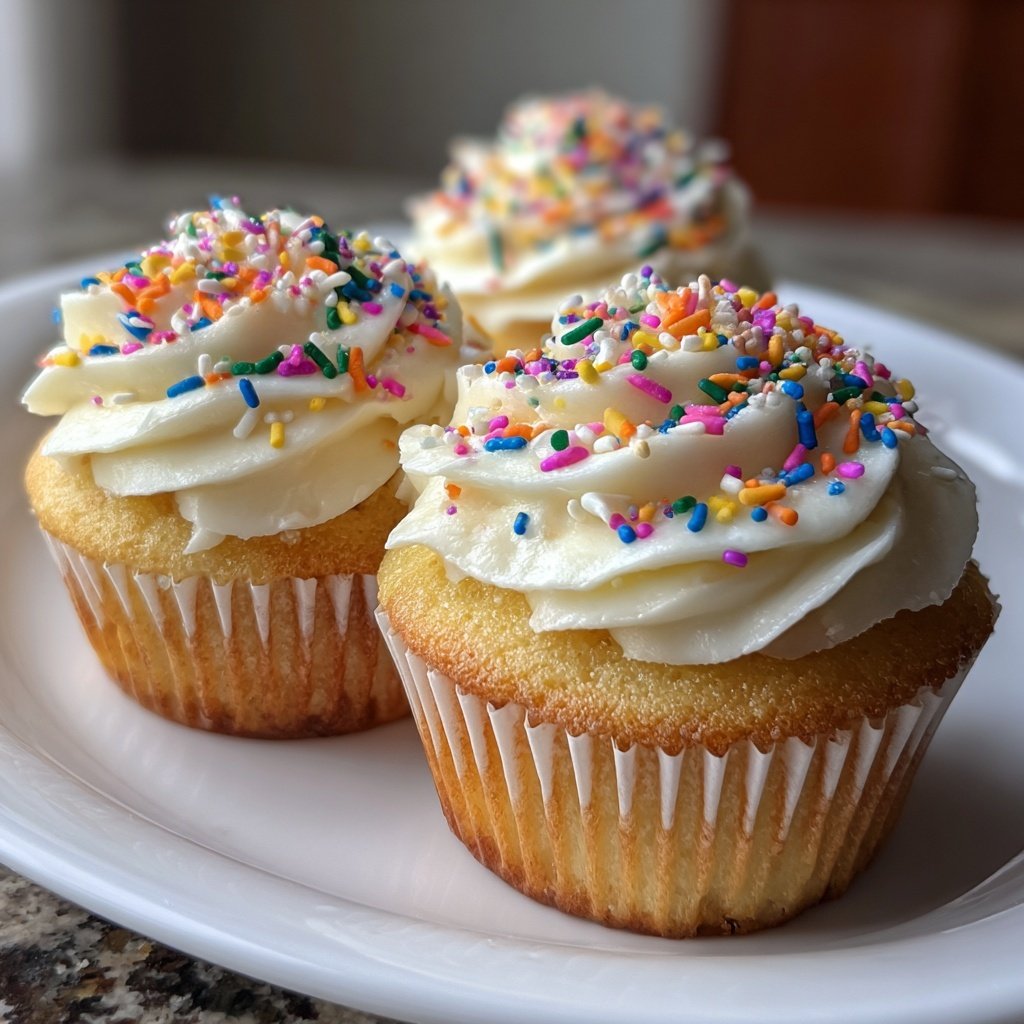 Classic Vanilla Frosted Cupcakes