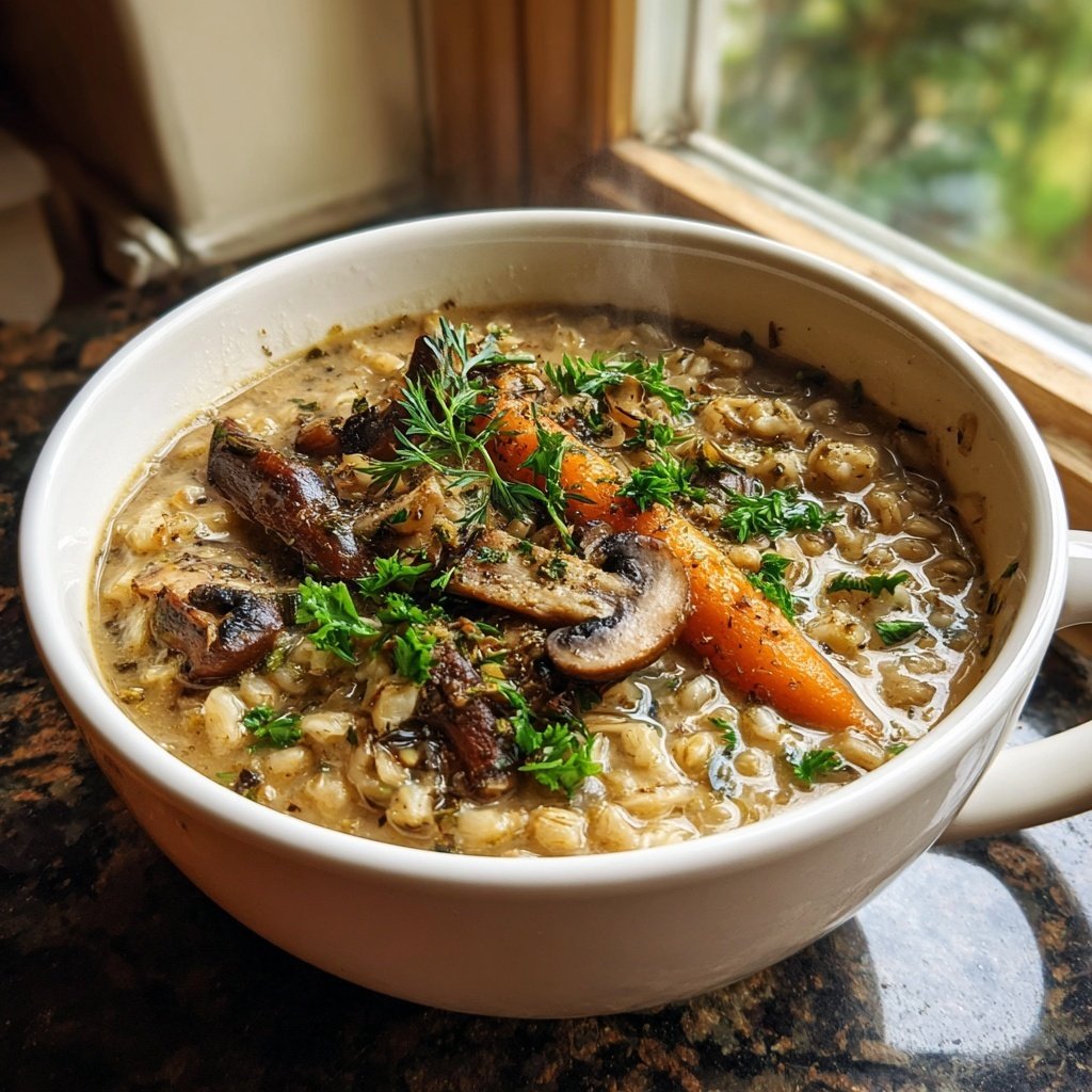Herbed Mushroom Barley Soup