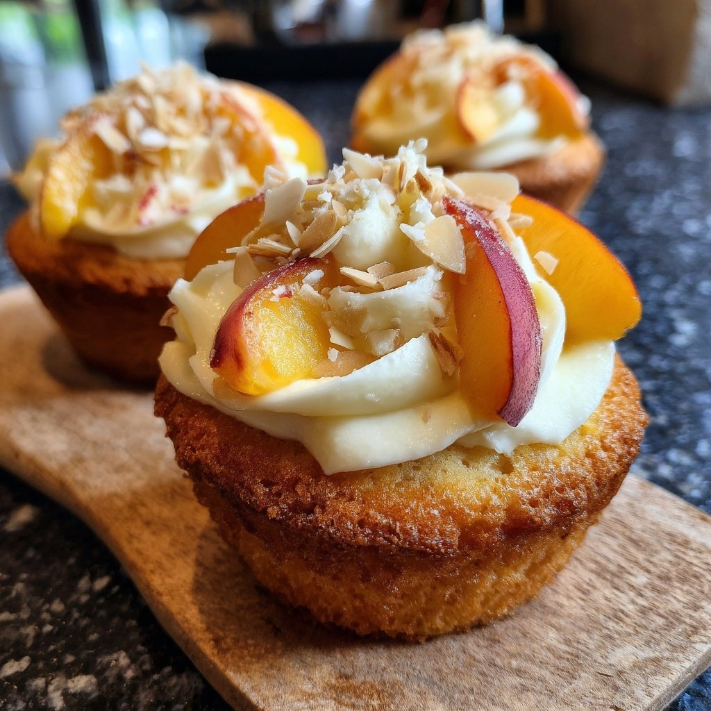 Peach Frangipane Cupcake Fantasy