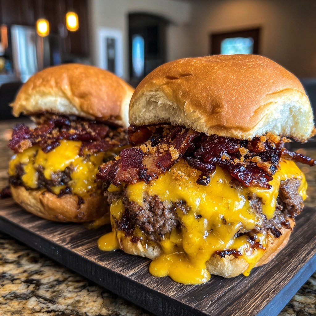 Bourbon Bacon Cheeseburger Sliders