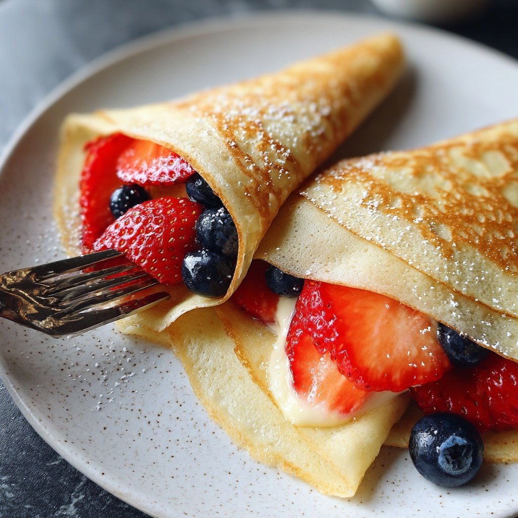 Cottage Cheese Crepes with Fresh Fruit