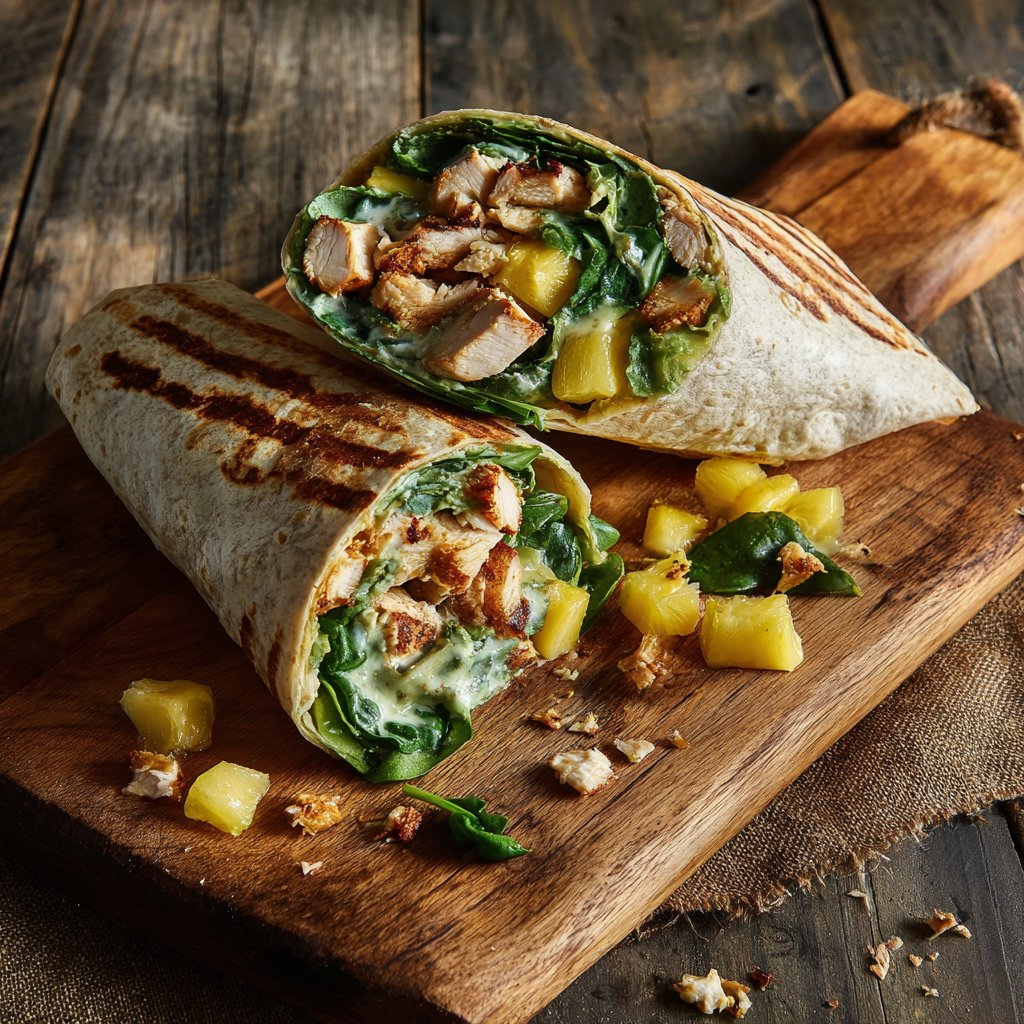 Tropical Chicken Spinach Wrap