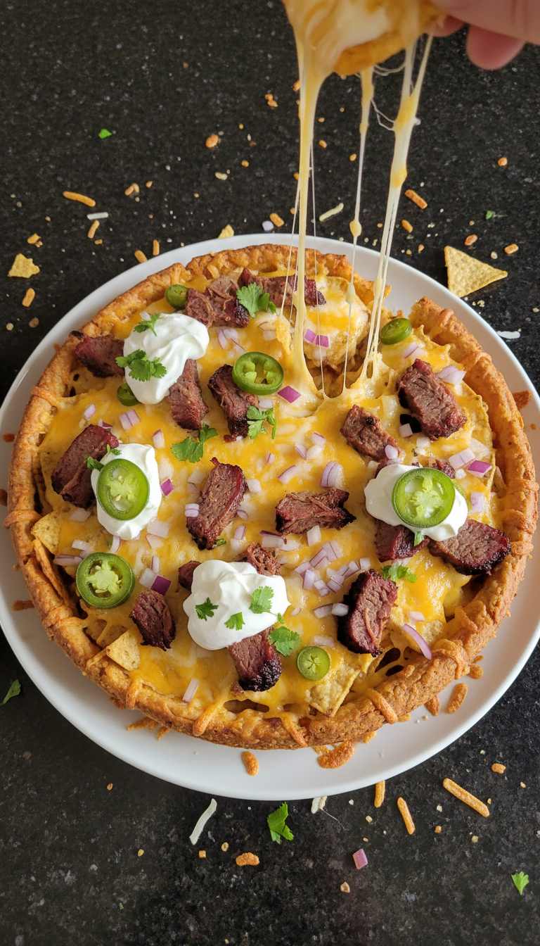 BBQ Brisket Nacho Pie