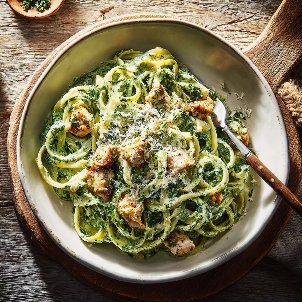 Creamy Spinach Pasta with Chicken