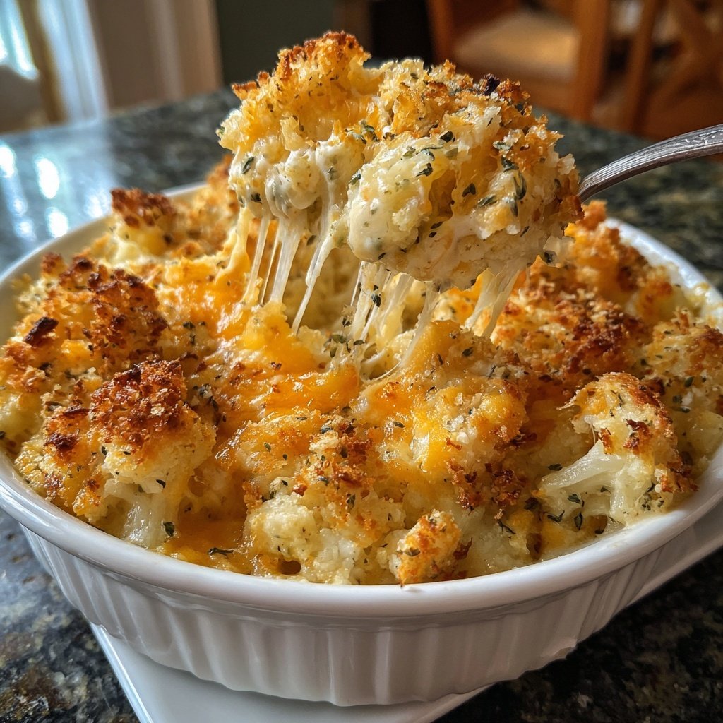 Baked Cauliflower Cheesy Dip