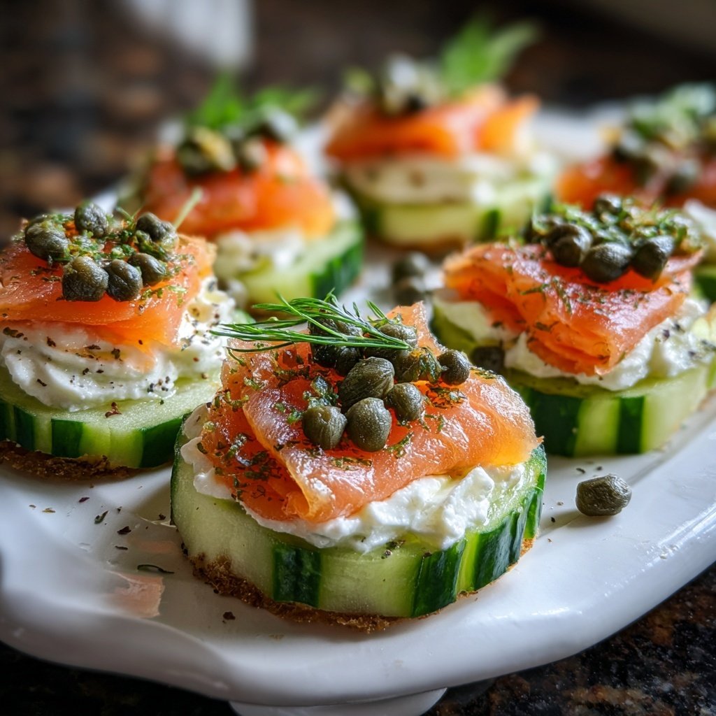 Everything Cucumber Smoked Salmon Bites