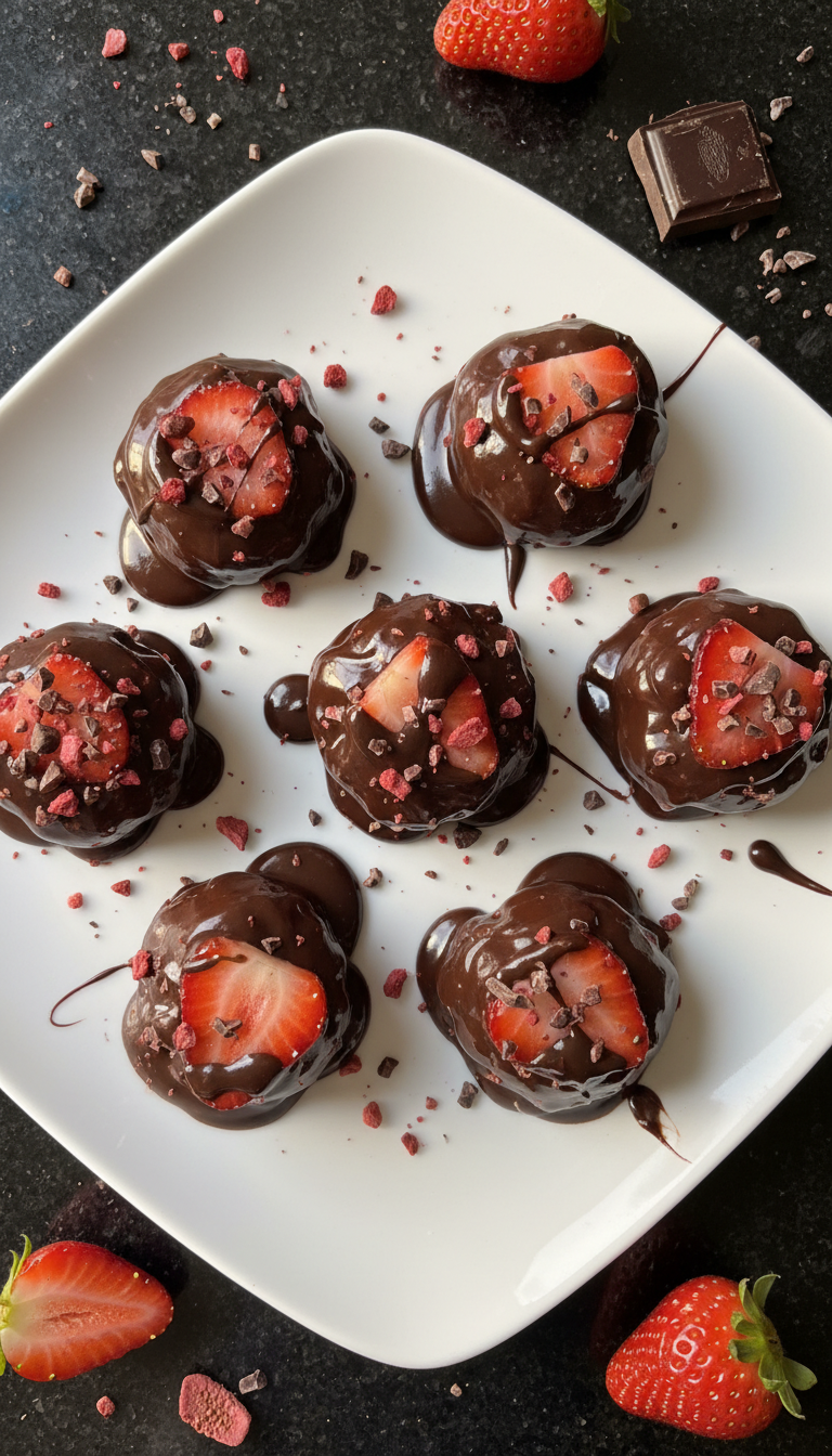 Dark Chocolate Strawberry Bites