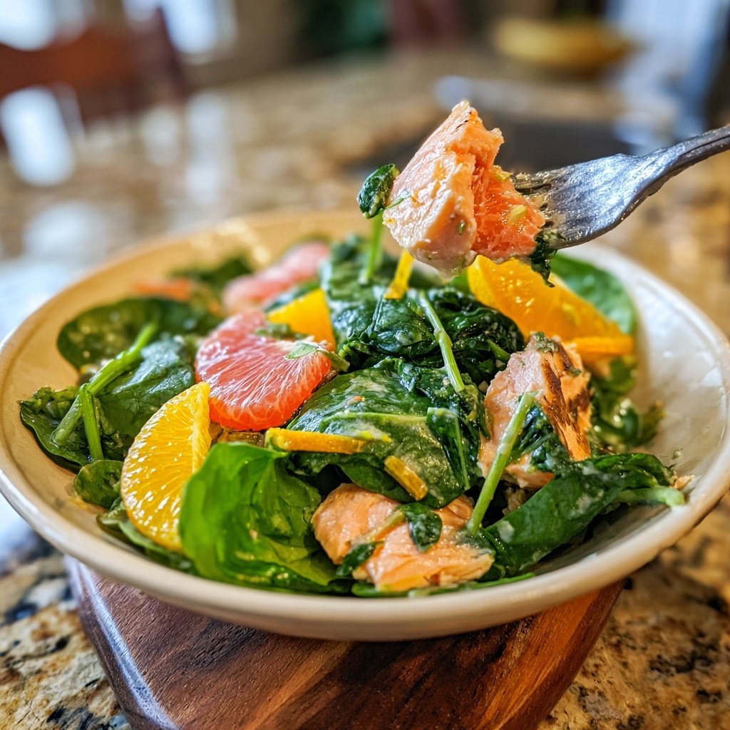 Salmon Spinach Salad with Citrus