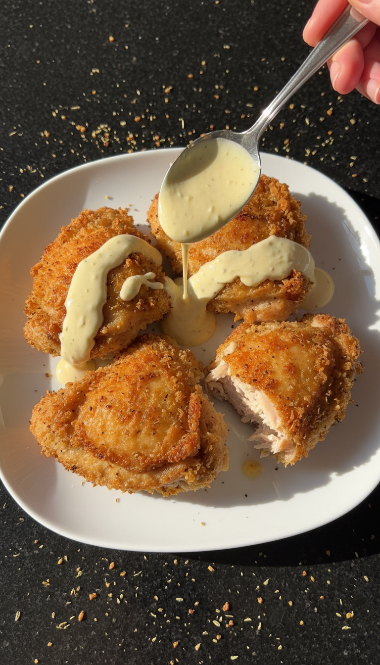 Crispy Chicken Thighs with Aioli