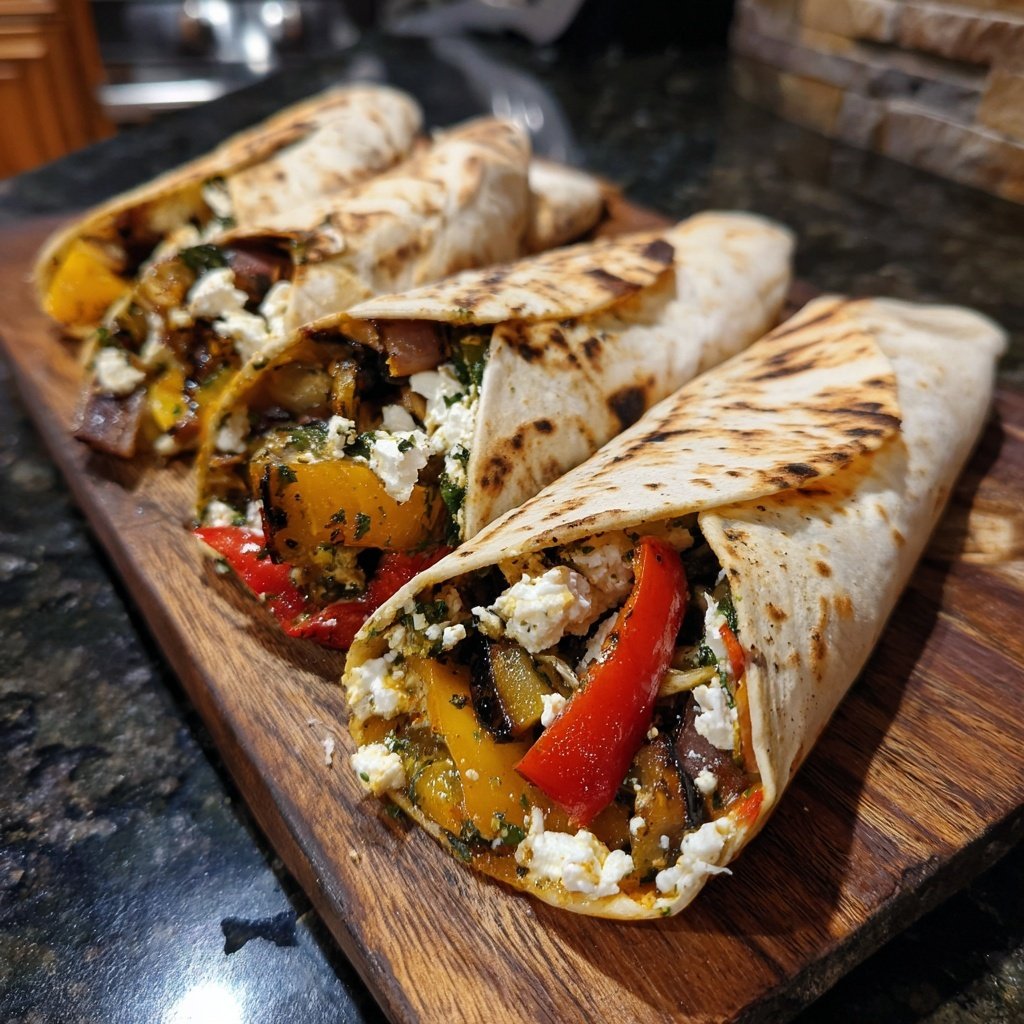 Mediterranean Grilled Veggie Wraps