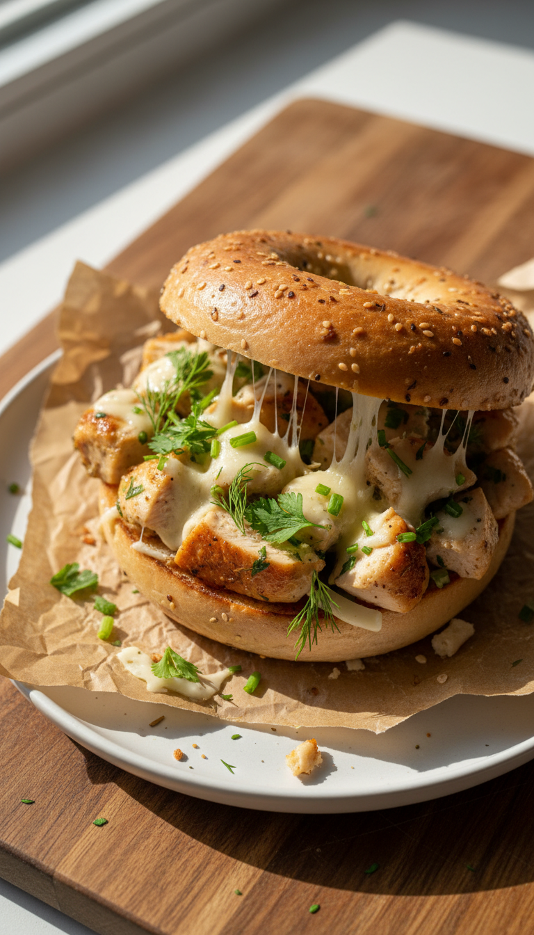 Herbed Chicken Bagel Sandwich