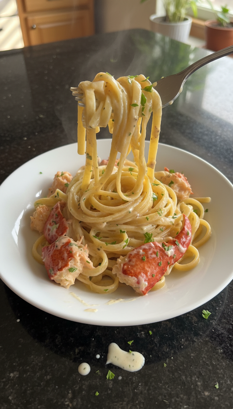 Creamy Lobster Fettuccine Alfredo