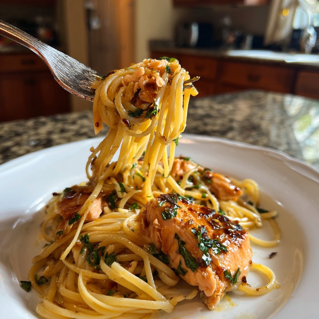 Honey Garlic Salmon Pasta