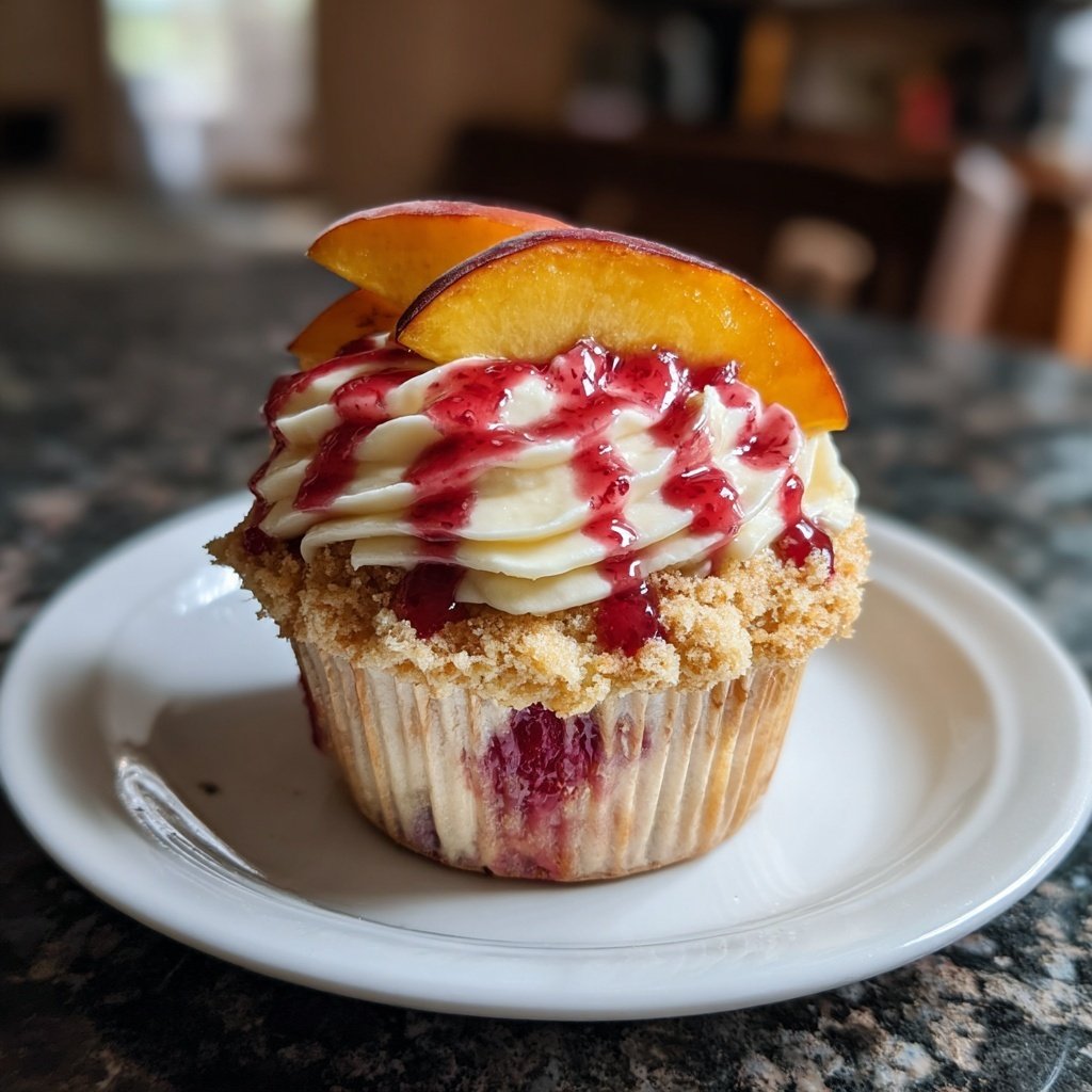 Peach Melba Cupcake Creation