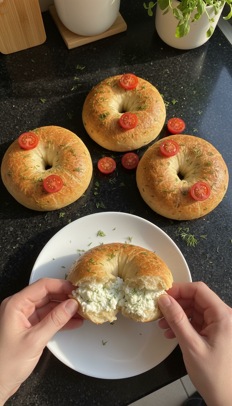 Cottage Cheese Breakfast Bagels