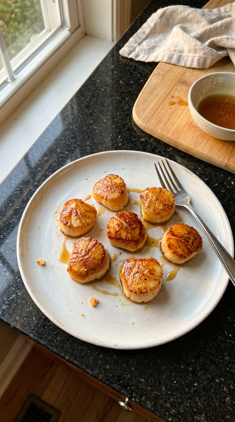 Savory Maple Glazed Seared Scallops